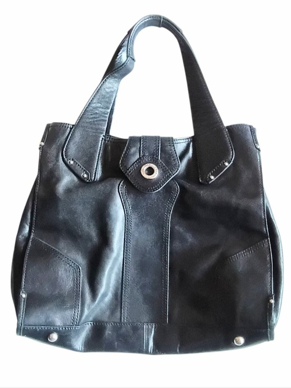 PERLINA Purse Large Bag Soft Black Leather